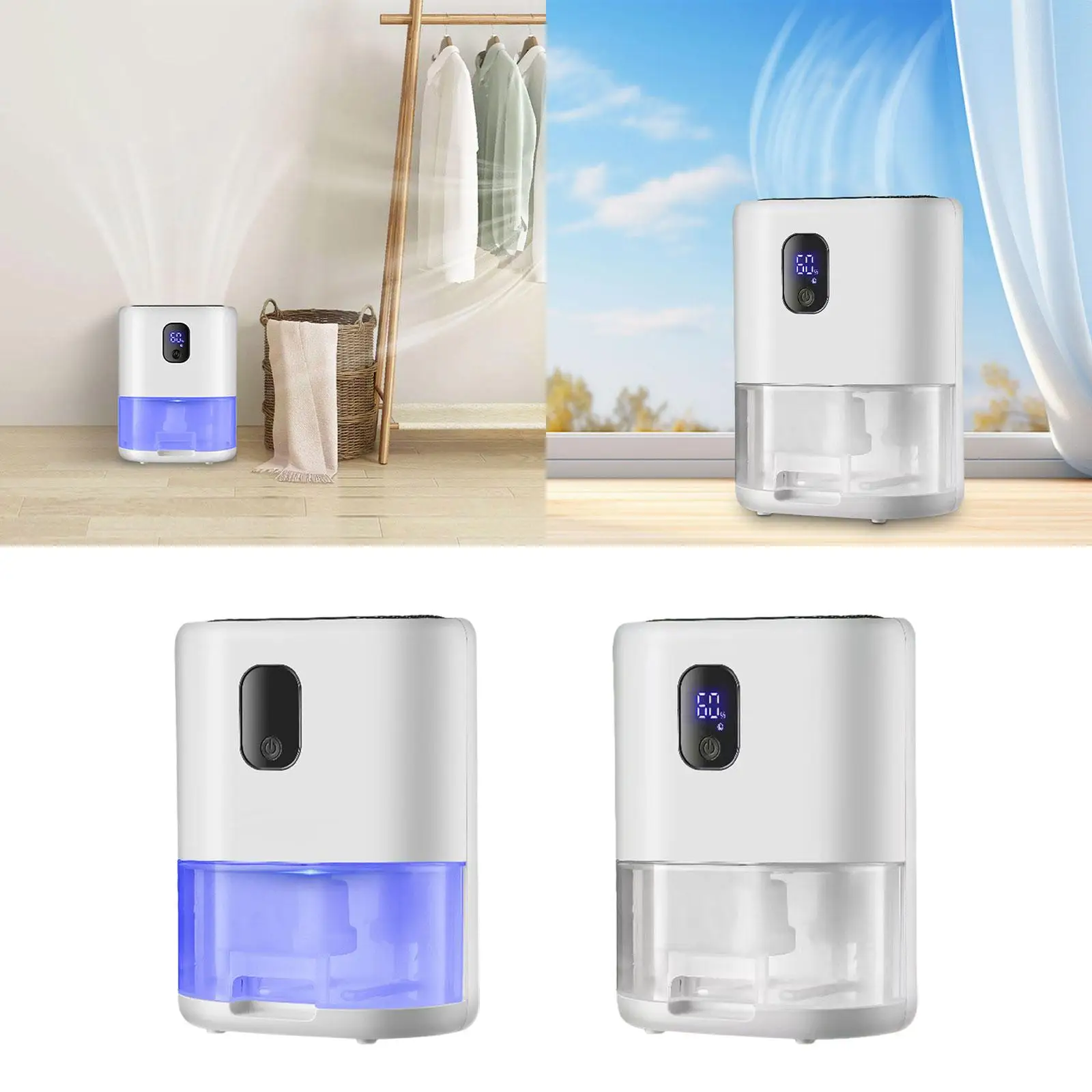 Mini Dehumidifier Auto Off Compact 1L Water Tank Bedroom Bathroom Dehumidifier Quiet for Office Laundry Closet Bathroom Basement