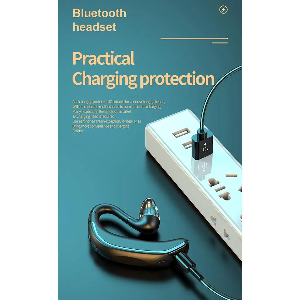 

Беспроводная Bluetooth-гарнитура V5.0 с функцией громкой связи, длительным временем работы в режиме ожидания и микрофоном с шумоподавлением, чехол для гарнитуры