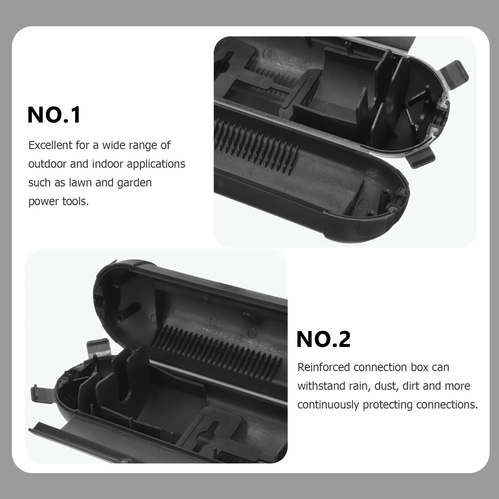 Waterproof Plastic Junction Box Outdoor Electrical Line Enclosure Reinforced Connection Box for Cord Protection Landscape