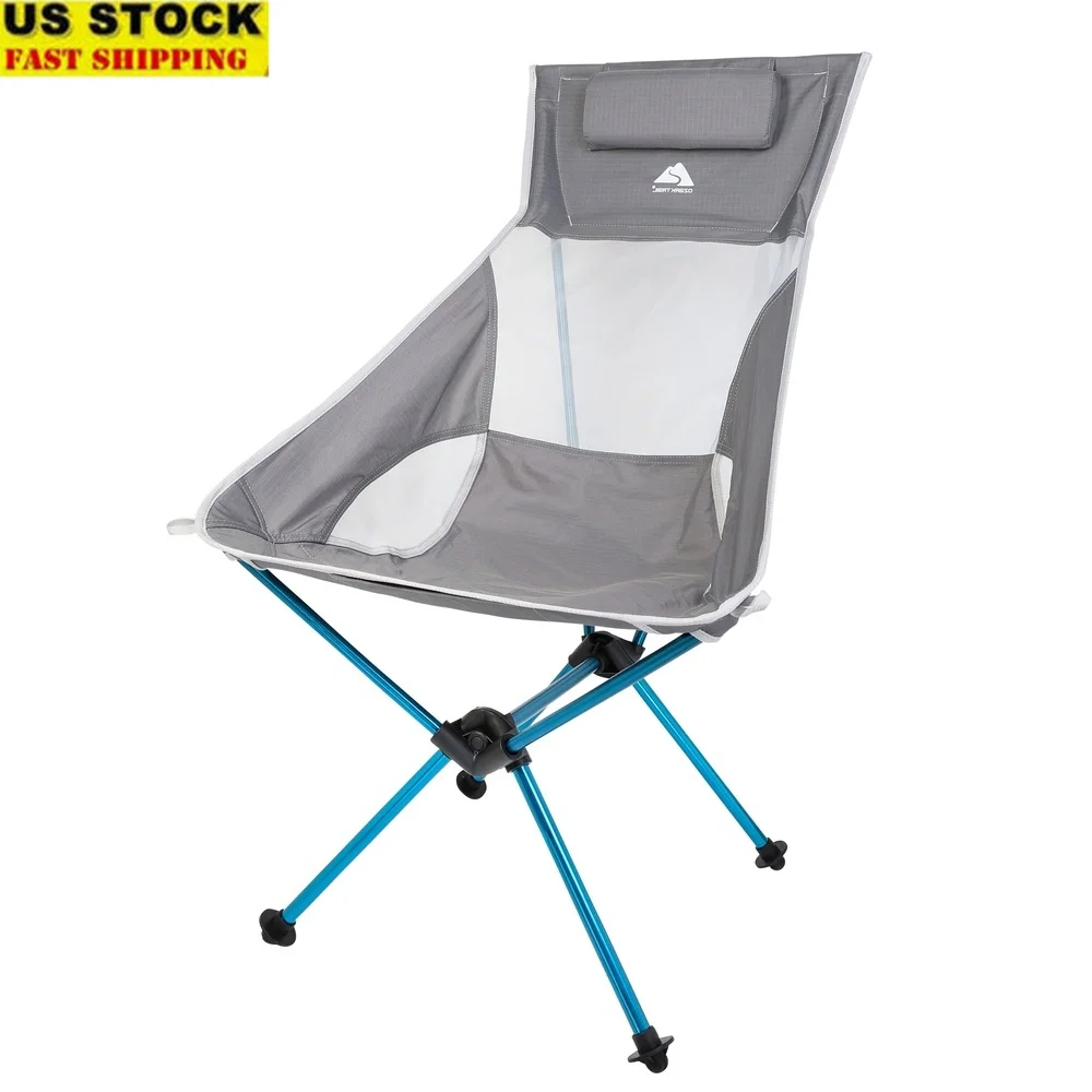 

Сверхлегкий портативный походный стул с высокой спинкой, прочный алюминиевый каркас, быстрая установка, дышащая нейлоновая сетка, компактный уличный стул, лучший