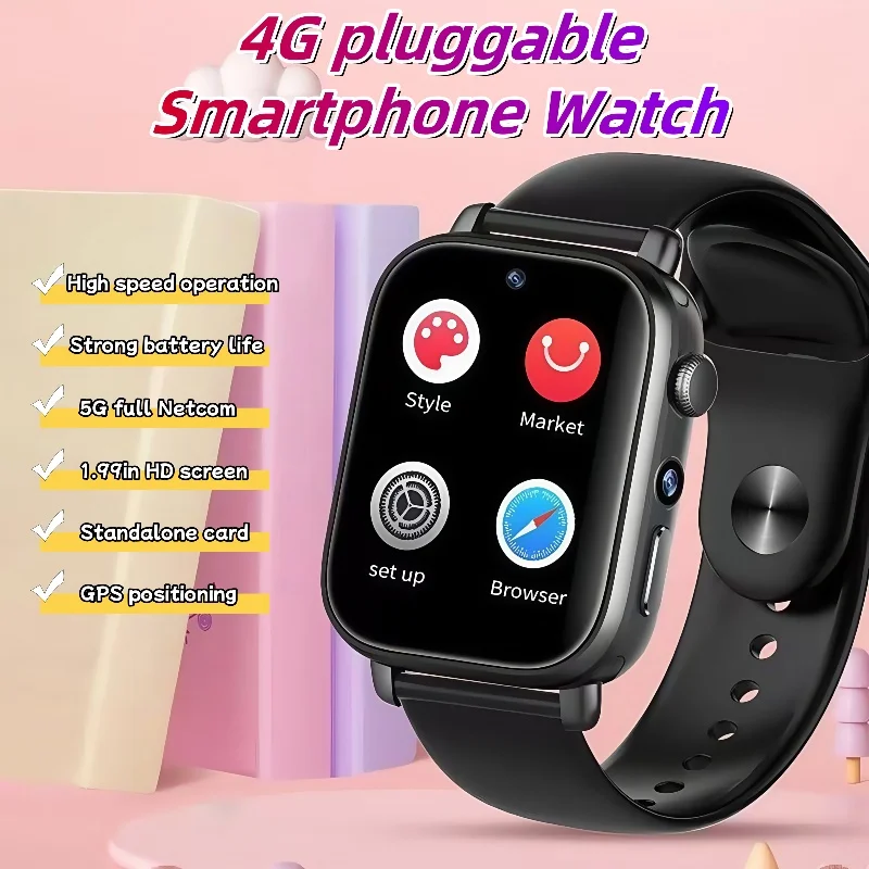 

4G New I1 Children's Student Android Video Call Smart Watch 1.99 ''410 * 502 HD Screen, SIM Card, GPS WIFI Dual Camera