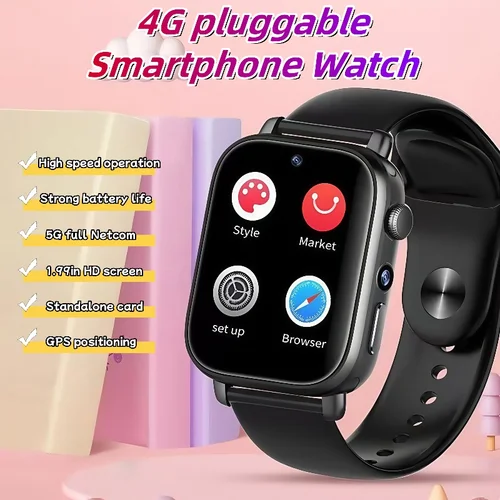 4G nuevo I1 estudiante de niños Android Video llamada reloj inteligente 1,99 ''410*502 pantalla HD, tarjeta SIM, GPS WIFI cámara Dual