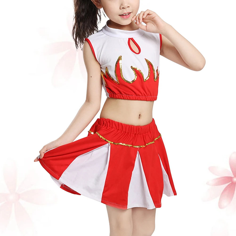 

Girls Dancing Clothes Cheerleading Uniform Performance Costume Stage Outfit Soft Texture Comfortable Wear Long