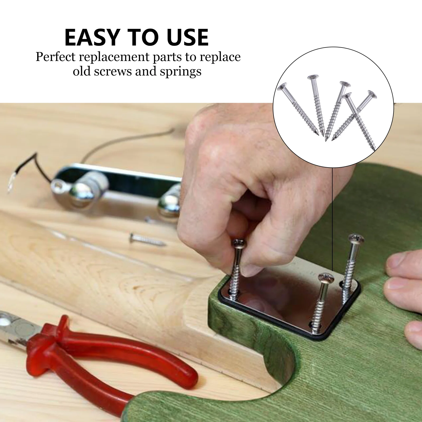 

Guitar Repair Tools Mounting Kit Supplies Neck Plate Screw Instrument for Pickup Ring Spring