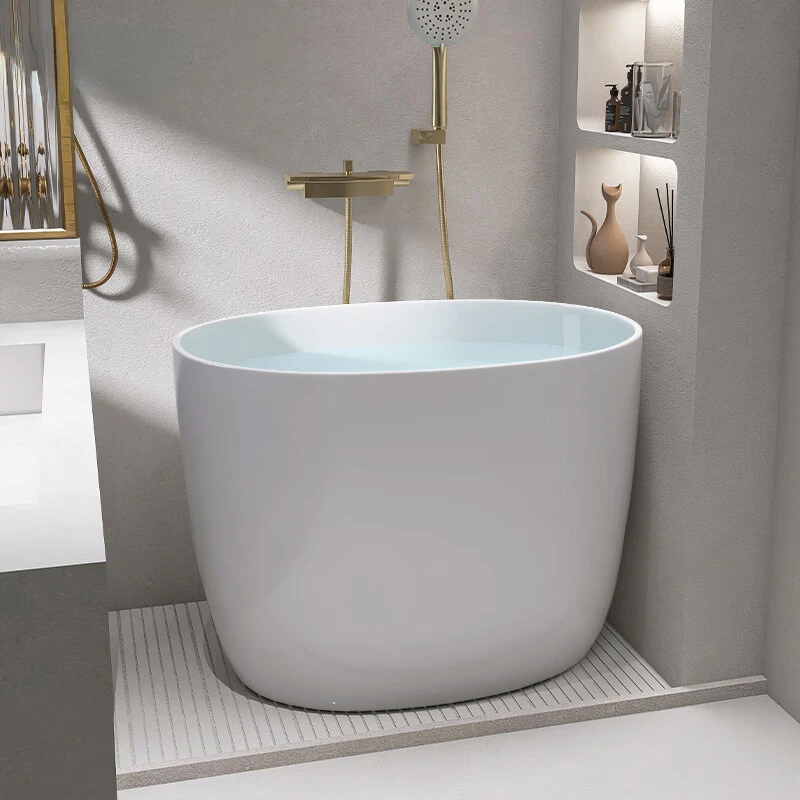 Small Acrylic Bathtub, Japanese-style, Deep Bubble, Home Independent Bath Can Be Moved, 0.8M