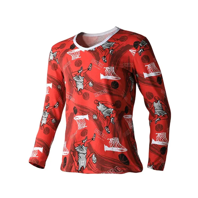 

Мужская хлопковая осенне-зимняя тонкая теплая облегающая футболка с длинным рукавом, базовая нижняя одежда с круглым вырезом