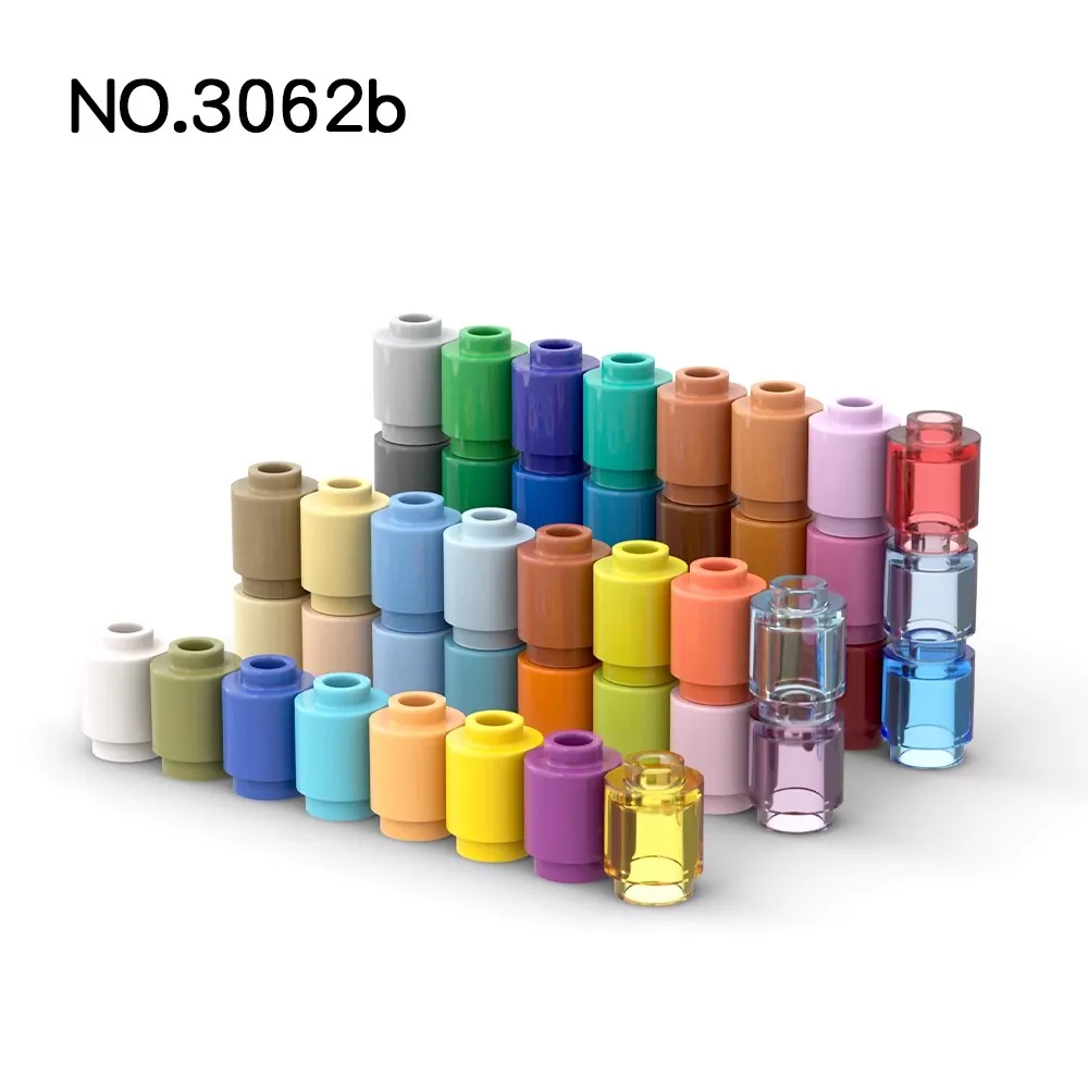 20Pcs MOC Parts 3062 Brick Round 1 x 1 Open Stud Compatible Bricks DIY Assmble Building Blocks Particle Kid Brain Toy Gift