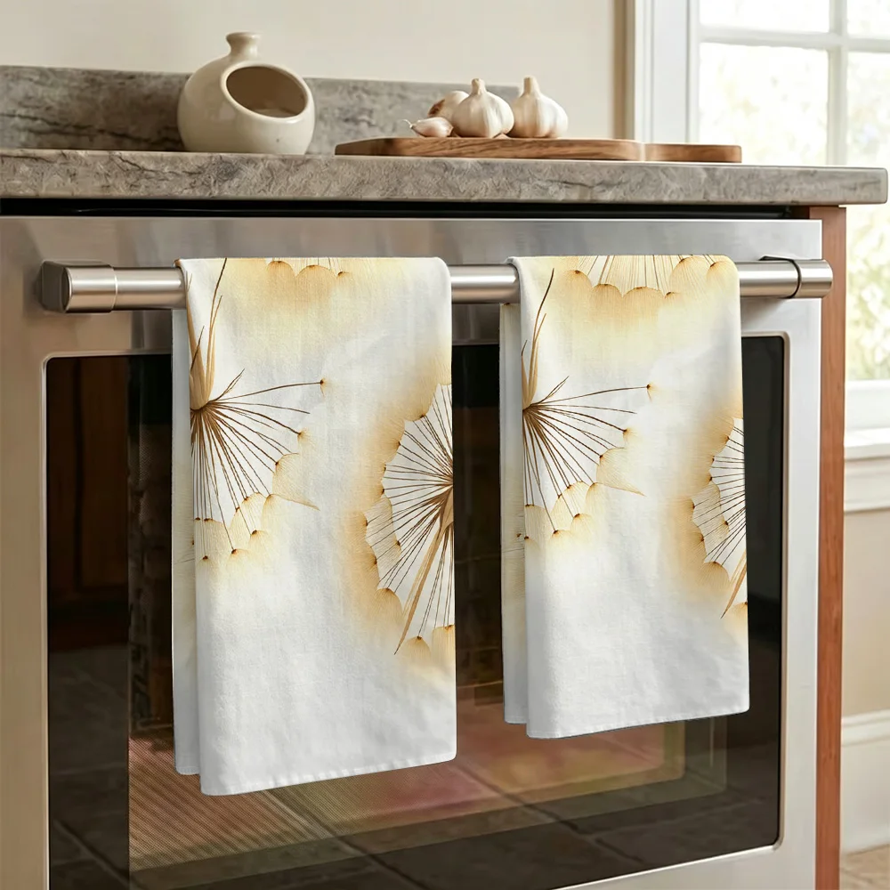 1pc/2pcs Dandelion Print Kitchen Towel-Super absorbent, reusable polyester dishcloths perfect for home decor, cooking, baking an