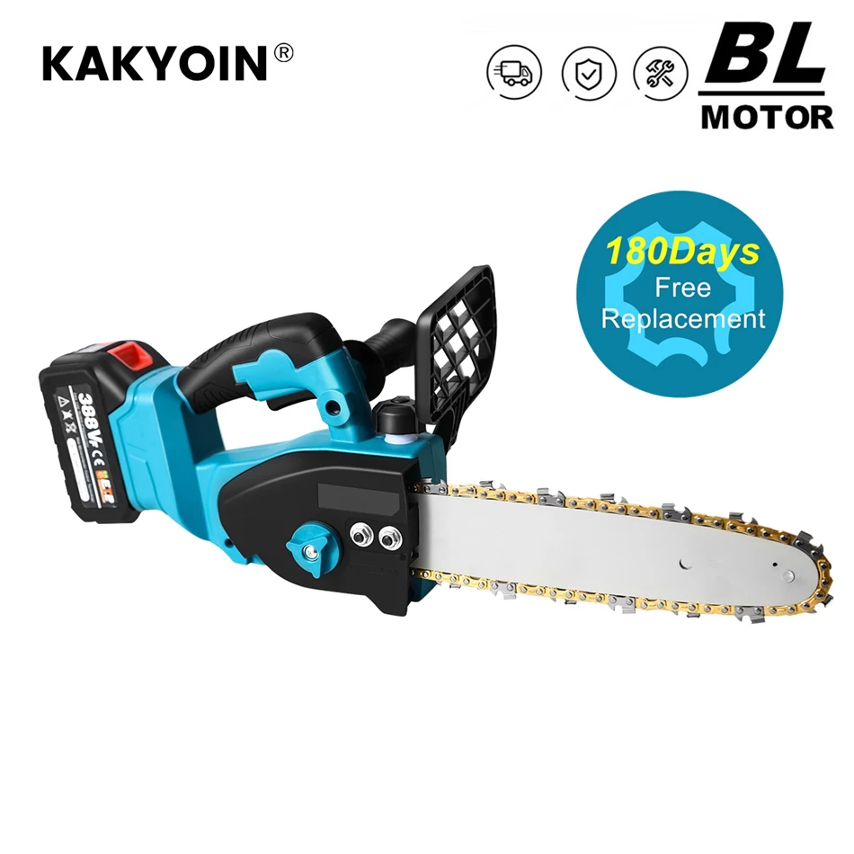 KAKYOIN 10 Inch Brushless Cordless Electric Saw Chainsaw Oil Chain saw Brushless Motor Wood Cutter Lithium Battery Power Tool