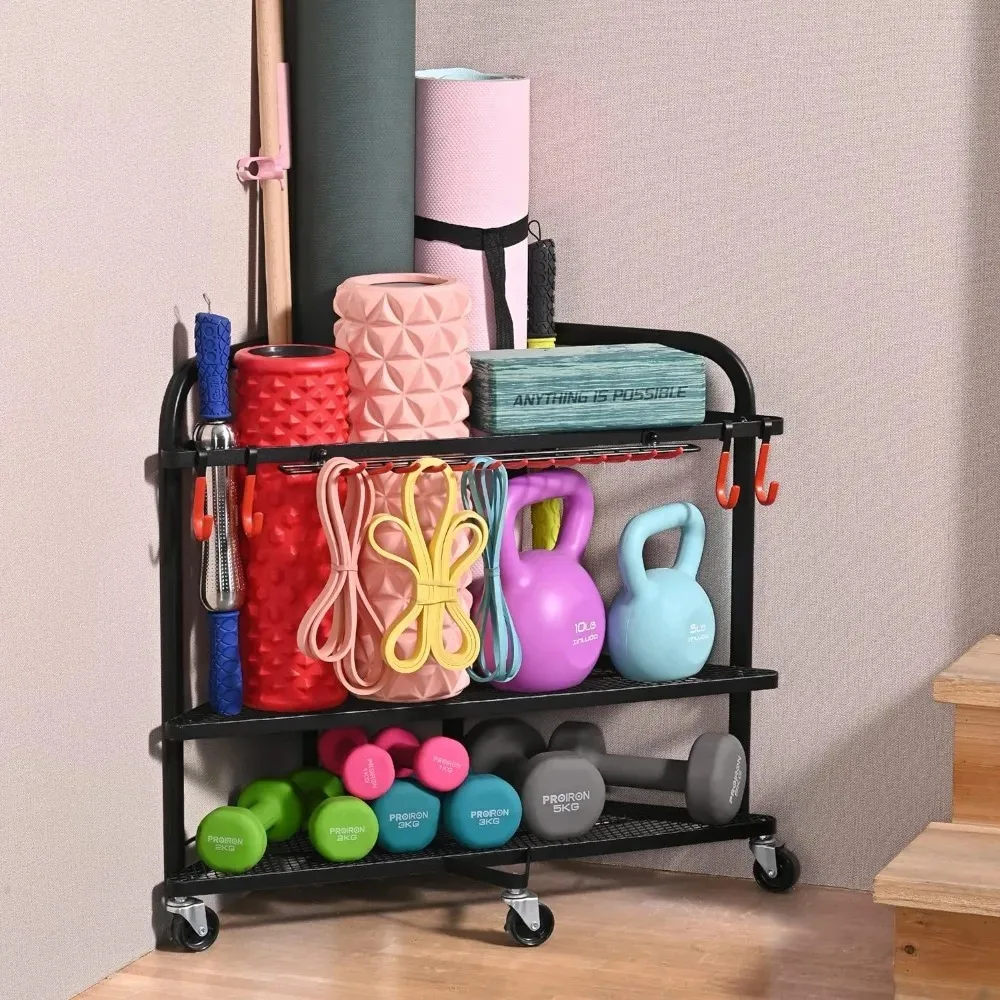 

Yoga Mat Storage Rack, Home Gym Storage Rack for Yoga Mat, Foam Roller, Resistance Bands, Yoga Block and Dumbbells