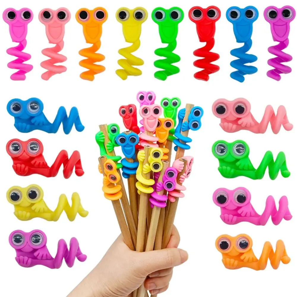 Cartoon Soft Rubber Pen Cap Cute Design 10 Pieces Set Pencil Cover Sensory Toys Students Use