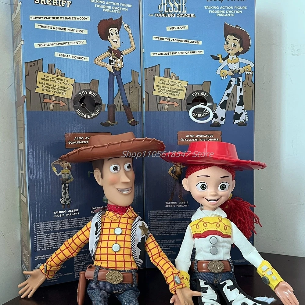 Toy Story 4 Talking Woody Jessie Action Figure Sing English Soft Cute Anime Figure Decoration Birthday Model Gift Toys