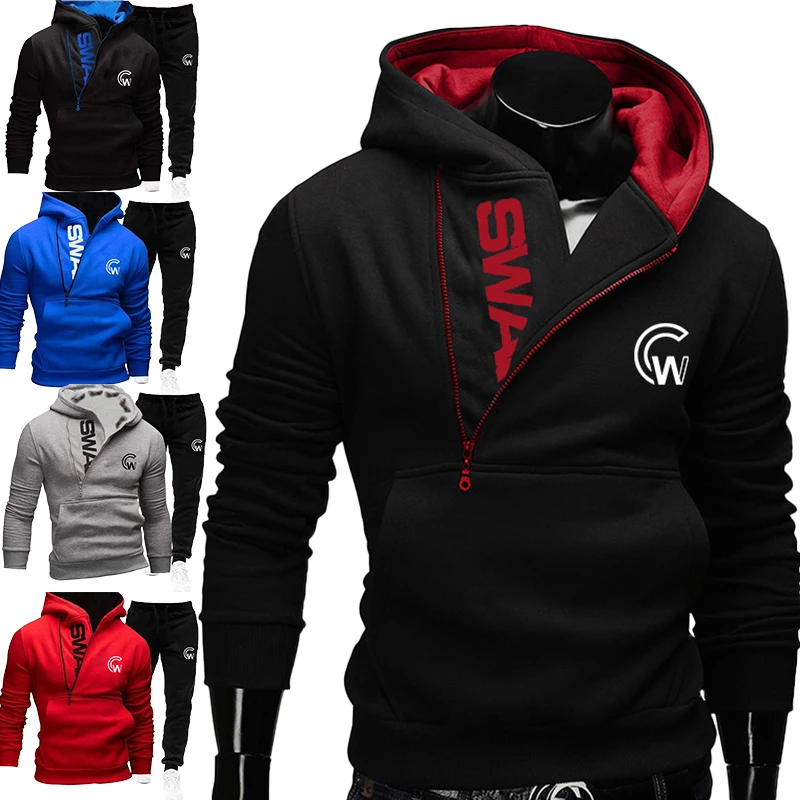 

Модный новый мужской комплект с капюшоном с надписью, пуловер, толстовка, повседневный комплект для бега, спортивная одежда с принтом логотипа