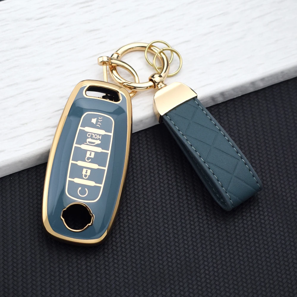 TPU Car Key Case Cover for Nissan Versa X-Trail T33 Serena Rouge Kicks Pathfinder Ariya Rogue Auto Shell Fob Holder Accessories