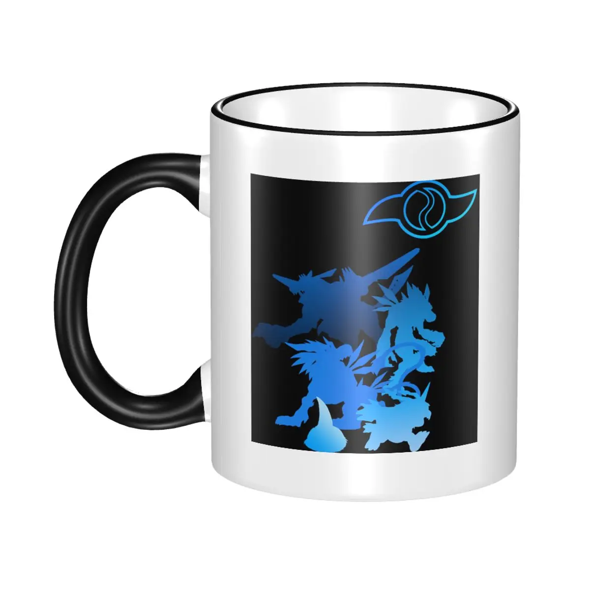 Crest Of Friendship Digimon Anime Blue Style Mug Funny Ceramic Coffee Cups Tea Mugs Milk Cup Drinkware Gifts for Woman Man