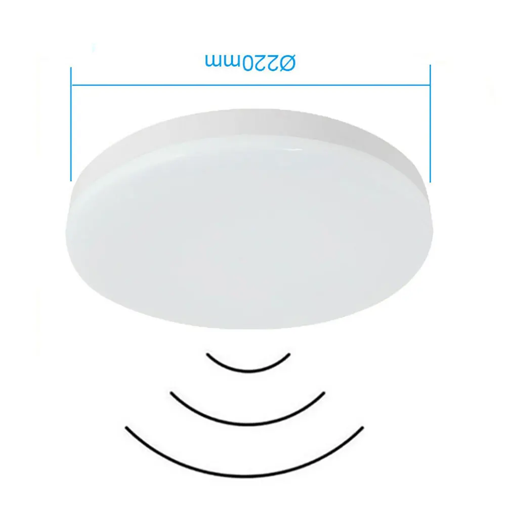 Sensore a microonde Plafoniera a LED 12W 18W 220mm Sensore di movimento Pannello LED Luce Corridoio Lampada da soffitto Corridoio Scala Luce