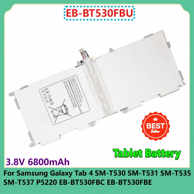 

EB-BT530FBU Tablet Battery 3.8V 6800mAh for Samsung Galaxy Tab 4 SM-T530 SM-T531 SM-T535 SM-T537 P5220 EB-BT530FBC EB-BT530FBE