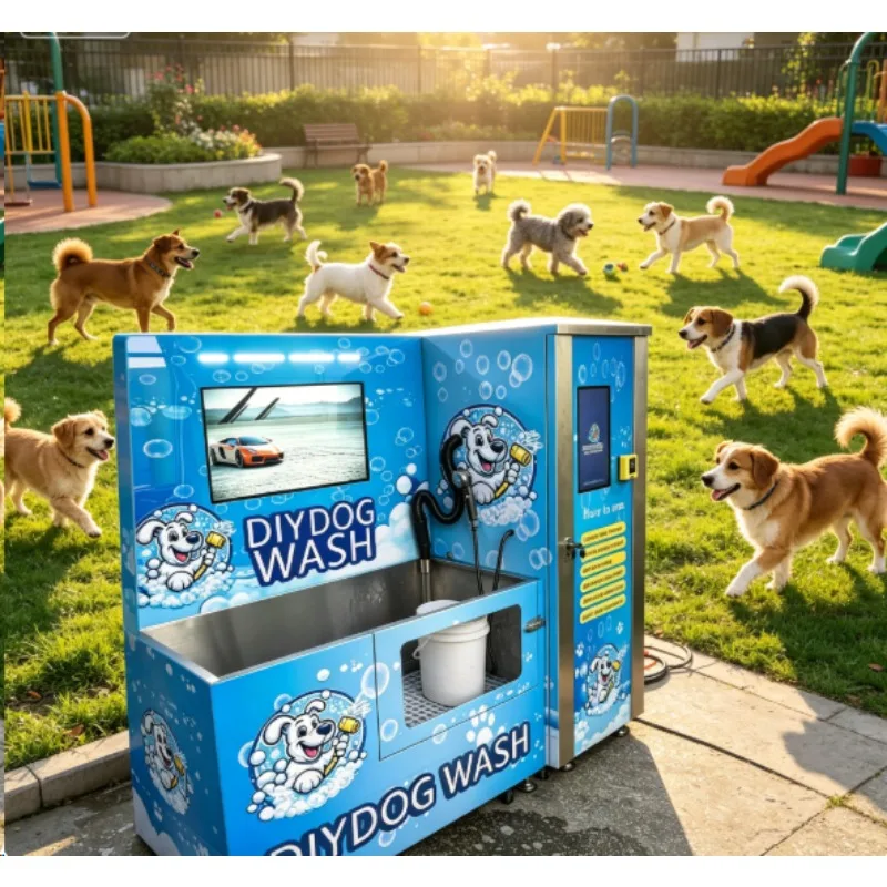 Compact Mobile Pet Washing Kiosk Automatic Cat Dog Bath Unit Self‑Service For Small & Medium Pets Grooming
