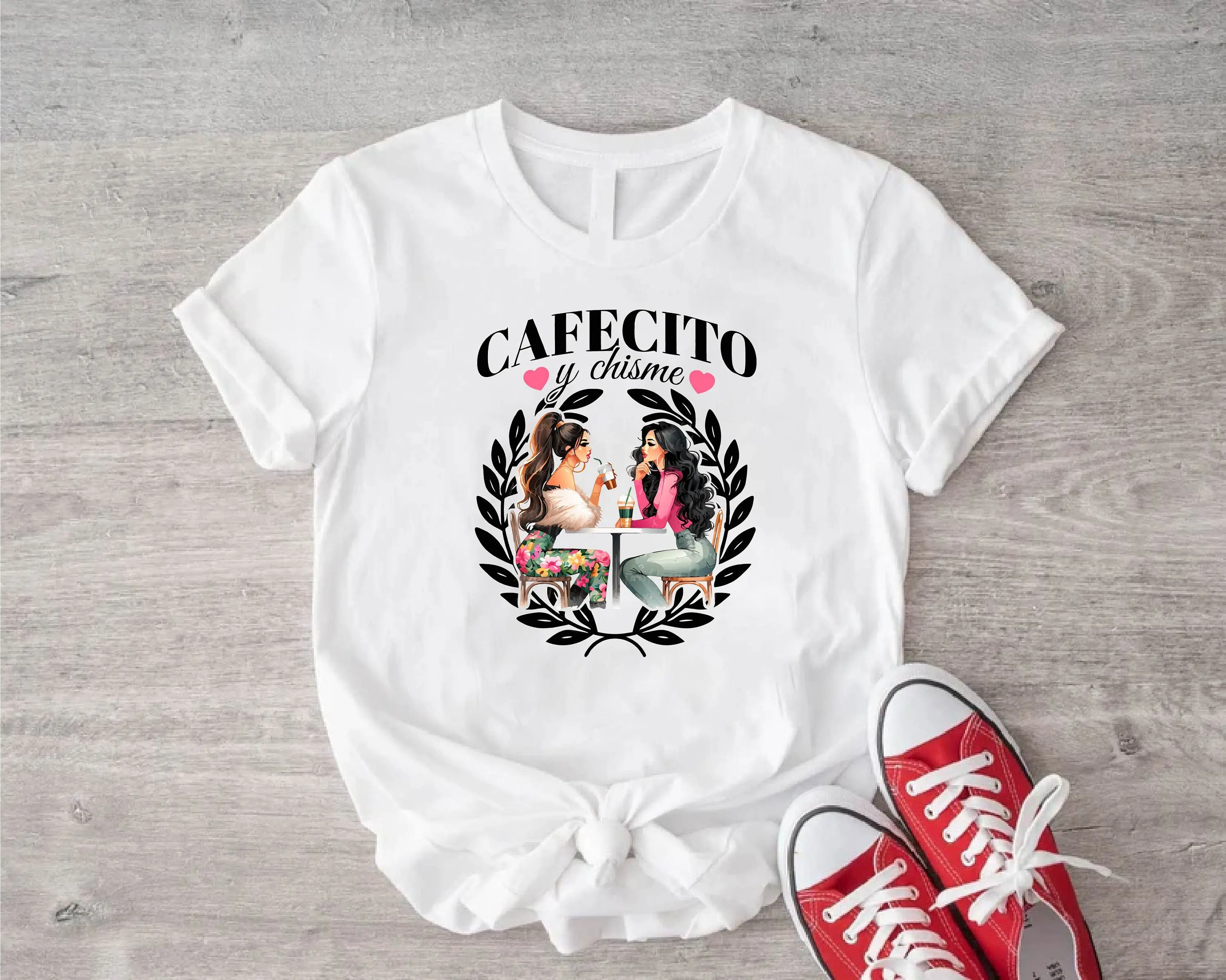 Cafecito YChismo T Shirt Frases latinas Latina Coffee Mama Spanish Caffeine Social Club SweaT Hispanic Heritage Month