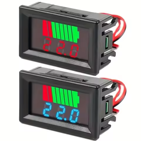 Automobile battery power indicator, lithium battery capacity tester, LED display screen, voltmeter