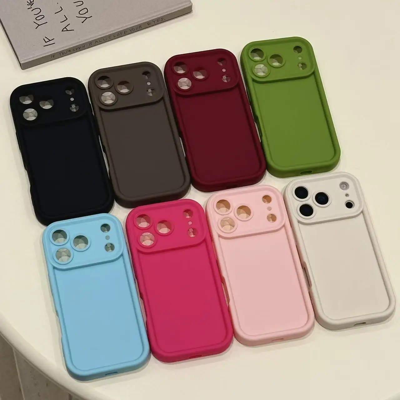 Shockproof Plain Matte Silicone Case For iPhone 17 Air 16 15 14 13 12 11 Pro Max Plus Thicken Camera Protection Soft TPU Cover - view 6