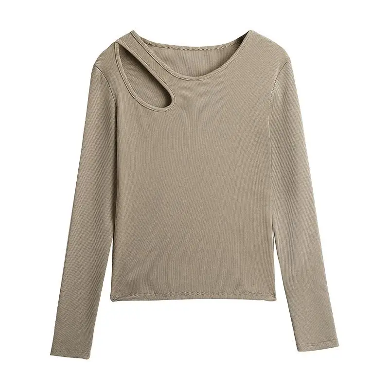 Women's Hollow out Long Sve irt with Inner Lace Top Simple Sle Polyester Fabric Fall Season Women's Faion