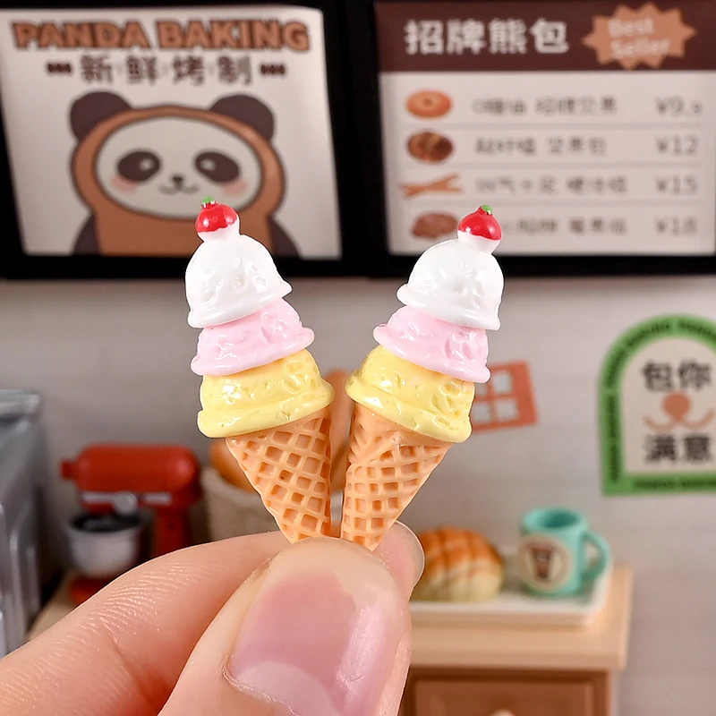 3/6 قطعة دمية مصغرة الآيس كريم حامل الآيس كريم مخروط حامل نموذج ديكور لعبة بيت الدمية الملحقات