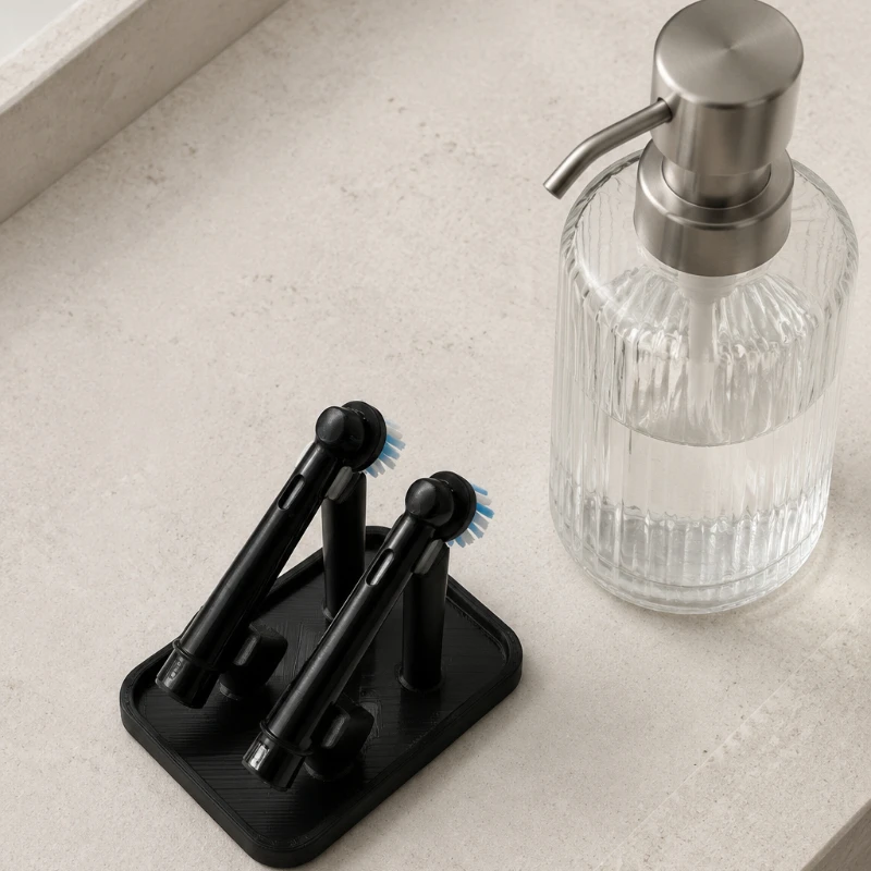 3D Printed Elegant Bathroom Organizer Special Storage Holder Fit Electric Toothbrush Replacement Heads - view 6