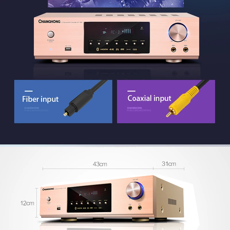 New  900W 220V Blueteeth Sound Amplifiers High Power Amplifier 5.1 HIFI Fever Digital Home Audio KTV Karaoke Speaker Amplifier