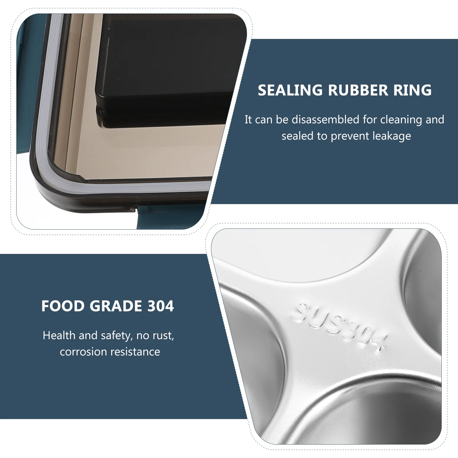 

Stainless Steel Insulated Lunch Box 304 Grade Leakproof Food Container for Students Meal Prep Plastic Lunch Box