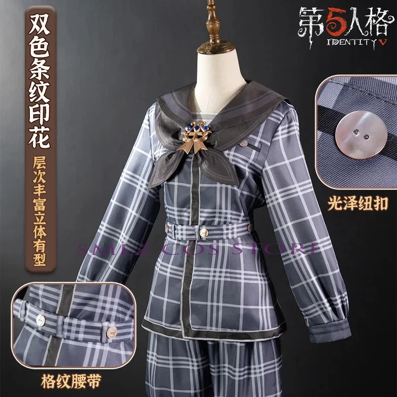Game Identity V Aesop Carl Cosplay Survivor Embalmer COsplay Costume Man Grid Uniform Outfits Wig Suit Halloween Party Props