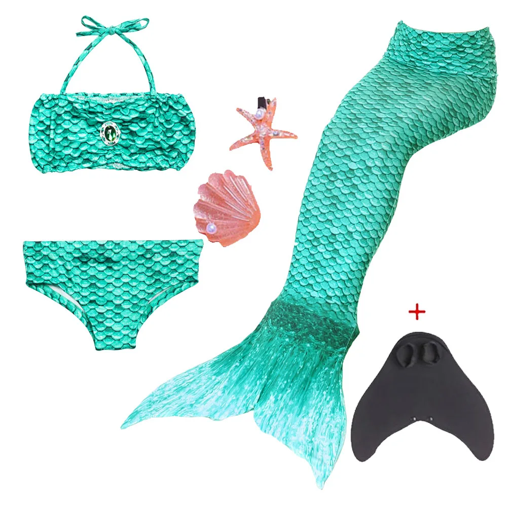 2024 Mermaid Tail for Girls Swimsuit Children Bathing Beach Swimable Bikini Mermaid Costume Can Add Monofin Swimwear Cloth gift