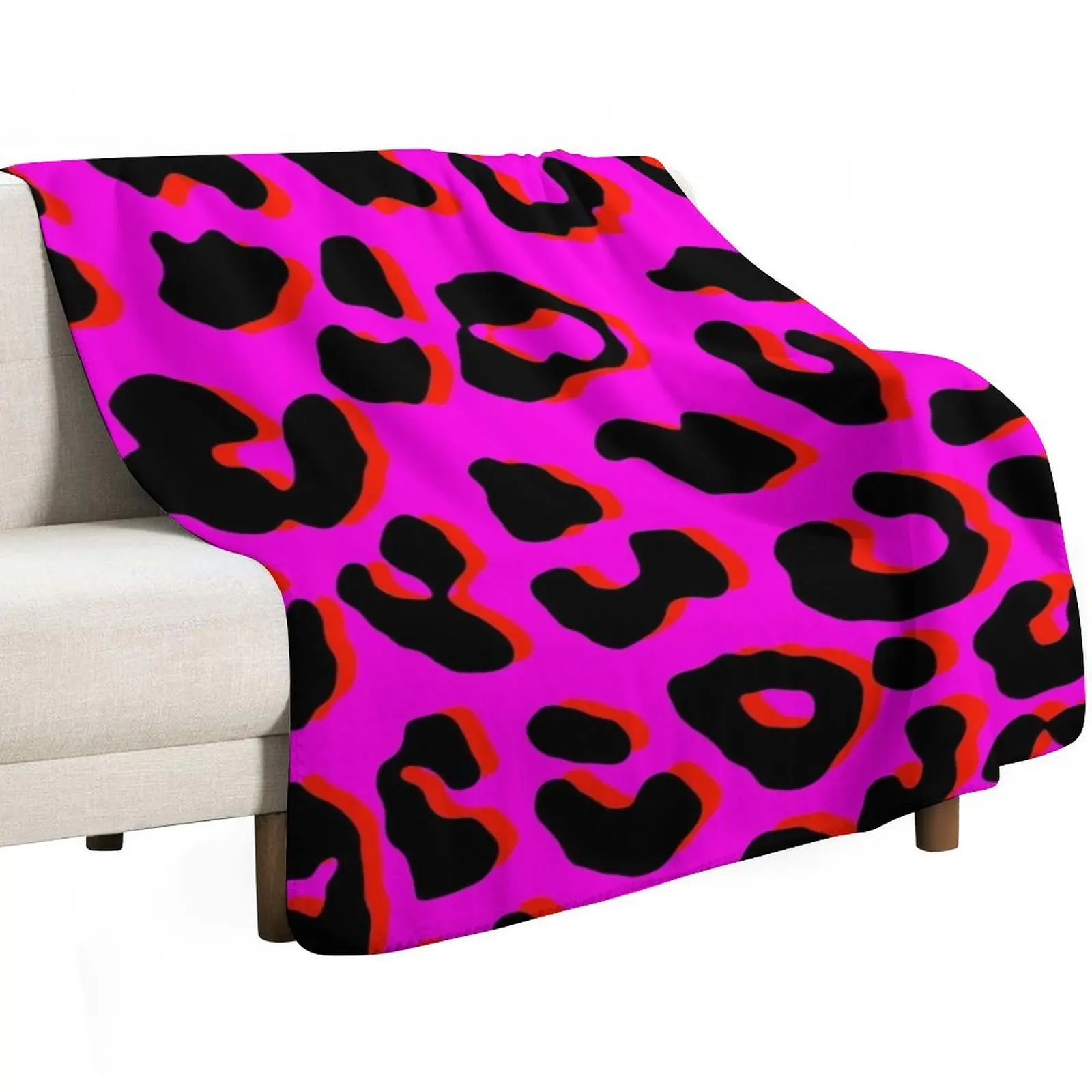 Leopard Print Pink Throw Blanket Cozy Sofa Blanket for TV Watching Napping