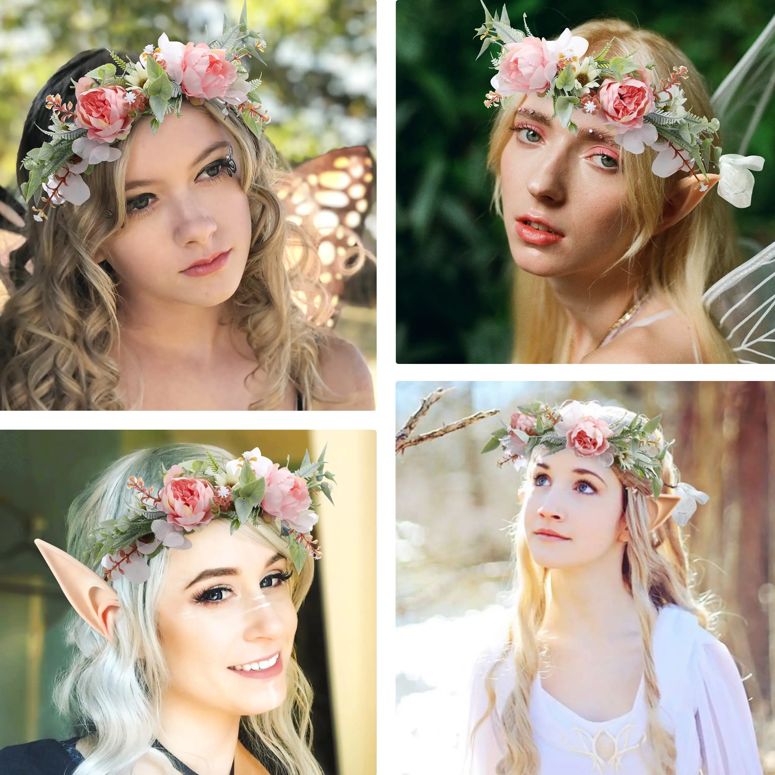 Fairy Elf Ears Cosplay Pixie Soft Pointed Ears Renaissance Halloween Party Xmas Custome Accessory Makeup Elf Masquerade Props