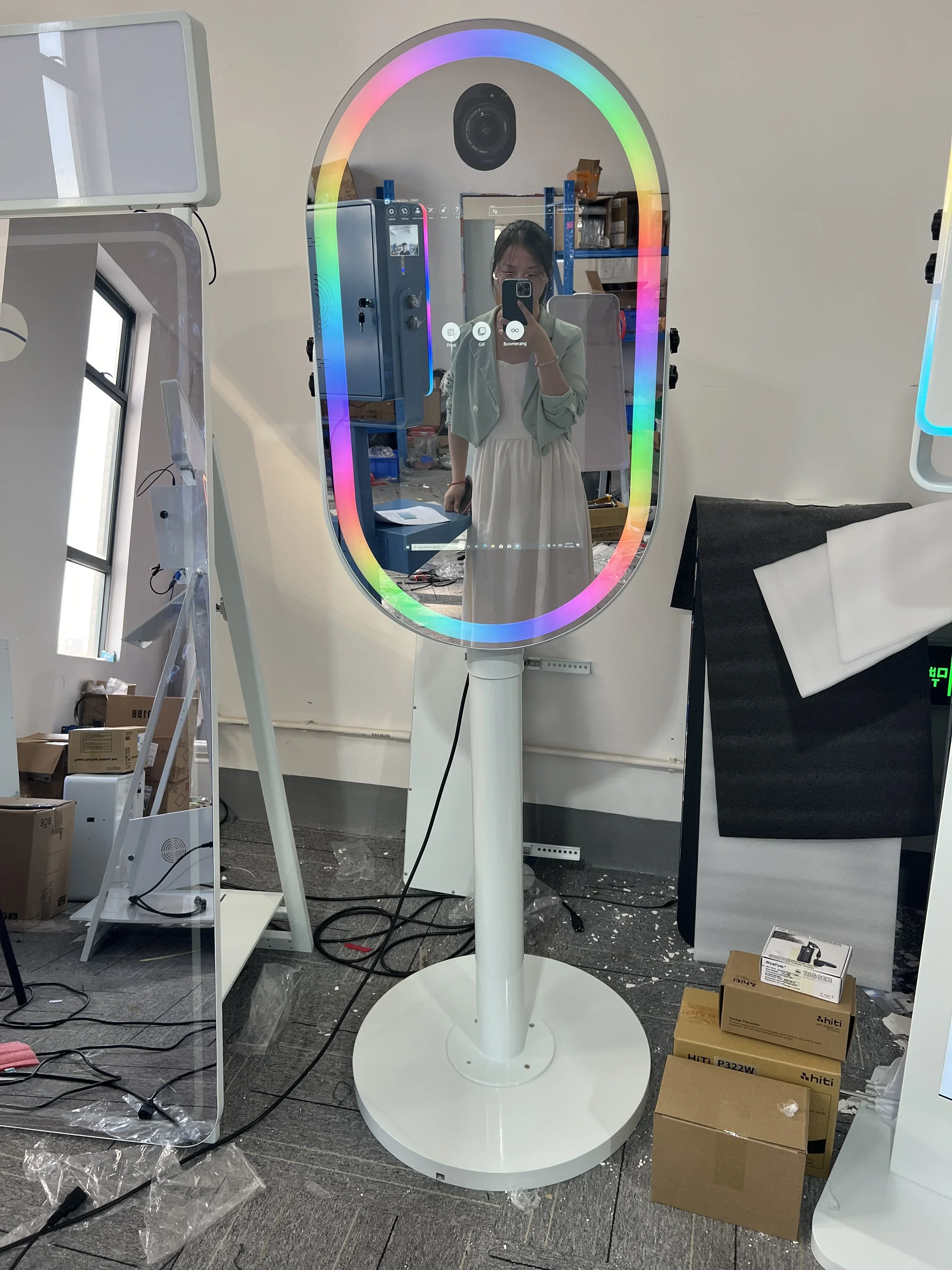 New Arrival 21.5 Photo Booth Portable DSLR Selfie Booth Ring Light Machine Camera Video Portable Mirror Photo Booth War