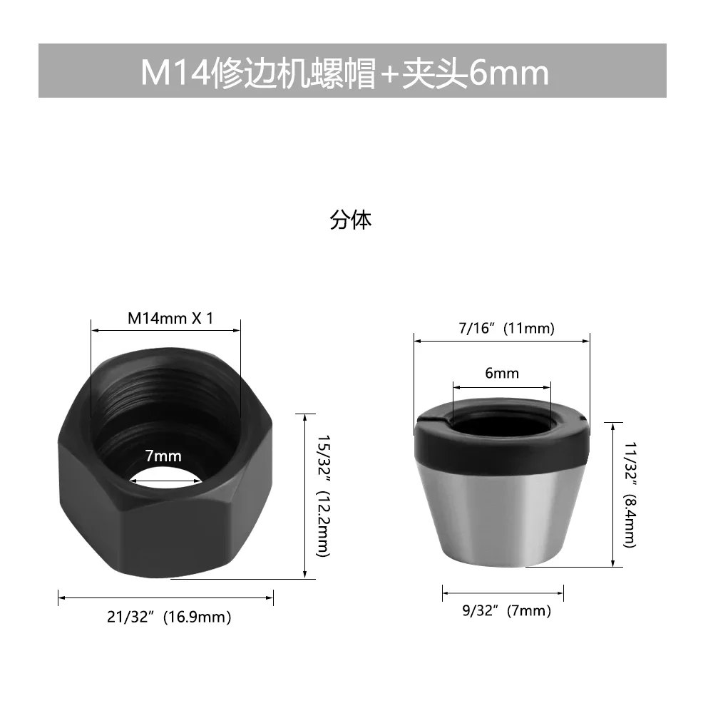 Milling Cutter Wood Carving Carving Machine Collet Trimming Machine Woodworking Accessories Adapter ER Clamp Nut -C NUT COLLET
