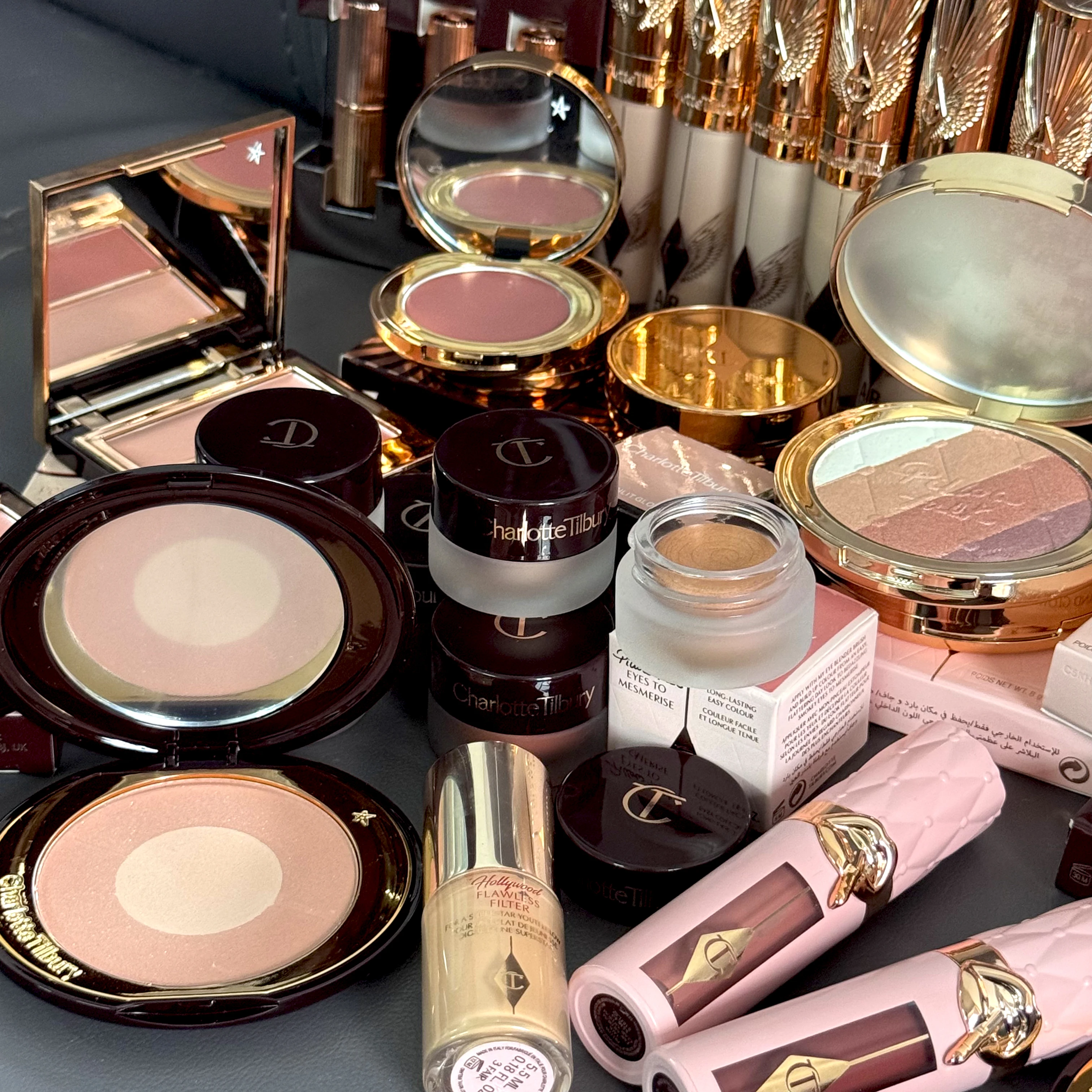 Charlotte Tilbury PILLOW TALK New Series Multi-Glow Highlighter Romance Light High Gloss Eye Shadow Cream Bicolor Powder Blusher