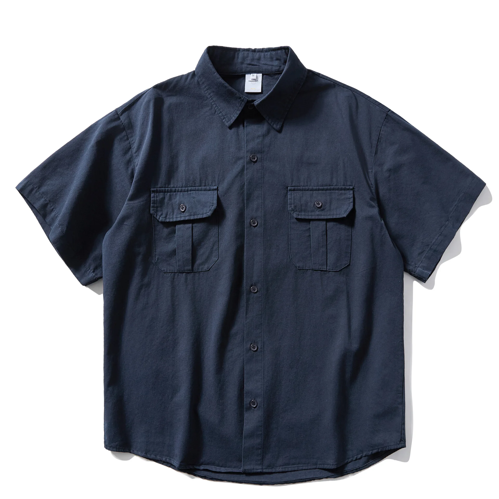 

2026 Summer Vintage Multi-Pocket Tooling Short Sleeve Shirt Men's Loose Cotton Five-Sleeve Shirt