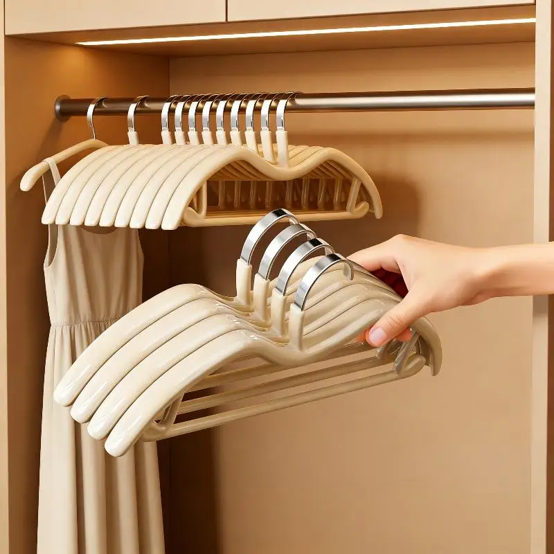 Clothes Hangers 5 Pack Short Neck Anti Slip No Mark Thickened Durable Wardrobe Hanger for Home Closet Organization