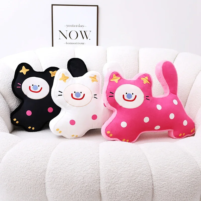 Cute Wave Point Cat Pillow Soft Plush Office Nap Pillow Cushion Toy Stuffed Pause Bed Sleep Pillow Home Decor Gift Doll Kids