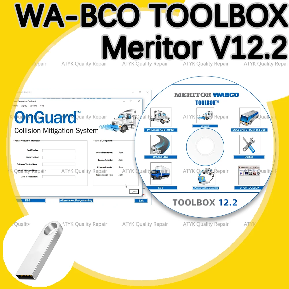 

Meritor WA-BCO TOOLBOX V12.2 Auto Repair diagnostic pour voiture Automobiles and car parts Repair interface tuning car truck vci