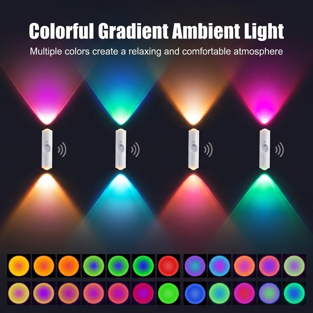 Double-headed RGB magnetic night light, rechargeable wireles