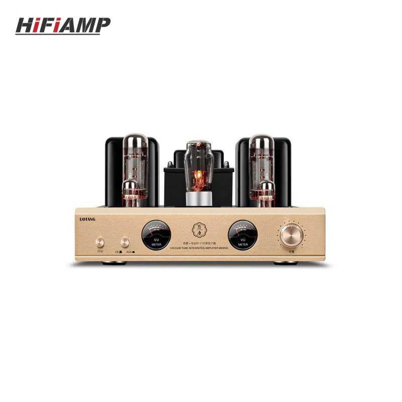 HiFiAMP UOTANG MK8500 12Wx2 Hifi Vacuum Tube Integrated Amplifier Class A Tube Amplifier with Two VU Meters