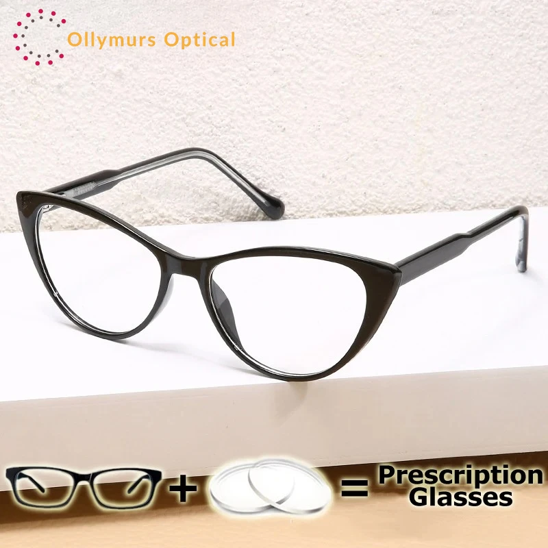 

OLLYMURS очки по рецепту кошачий глаз женские близорукость рецепт прозрачные линзы переходные мультифокальные прогрессивные леопардовые очки