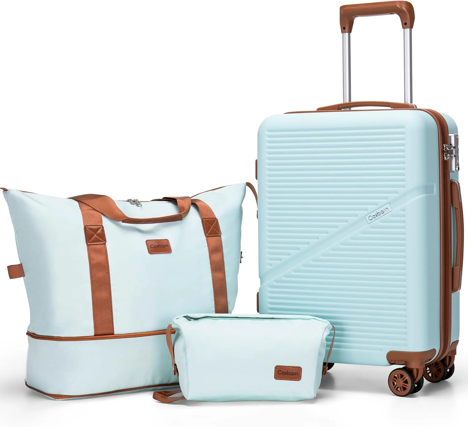 Airline Approved 20-Inch ABS Hardside Suitcase Set with TSA Lock, 3-Piece Lightweight Luggage for Travel