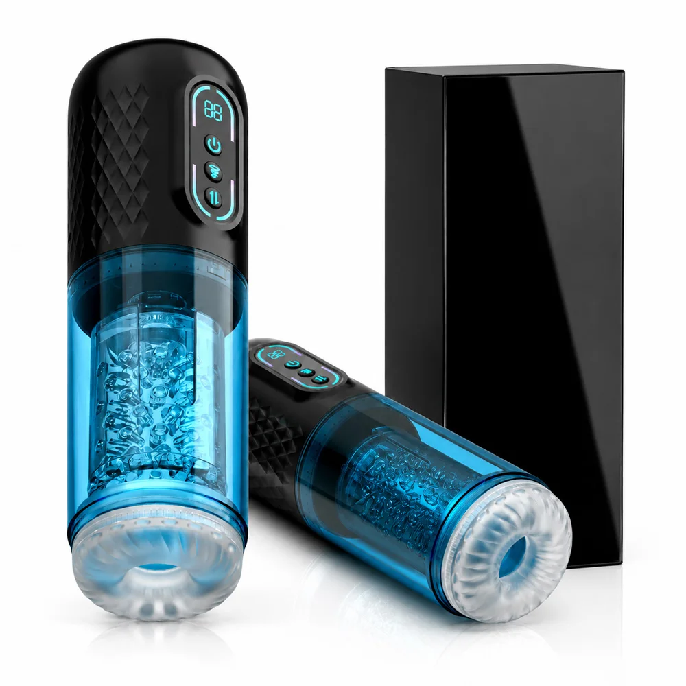 Copa masturbadora automática transparente, dispositivo de placer masculino 3 en 1 con 9 modos de estiramiento, rotación y succión, 3 opciones de voz en español, juguete sexual masculino, producto para adultos, regalo para hombres