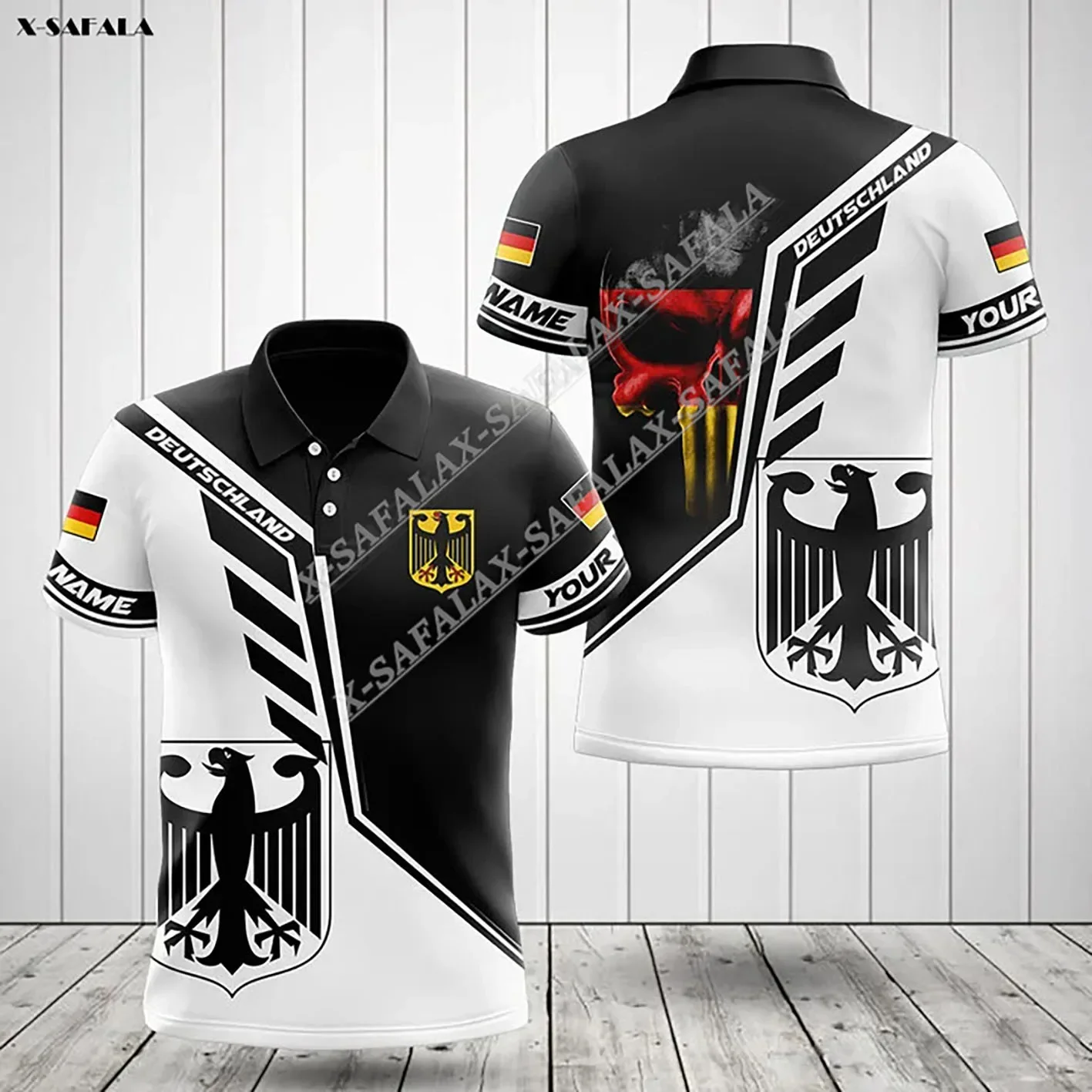 

Germany Coat Of Arms Country Flag 3D Full Printed Men Ventilat Polo Shirt Collar Short Sleeve Street Wear Casual Tee Top Shirt