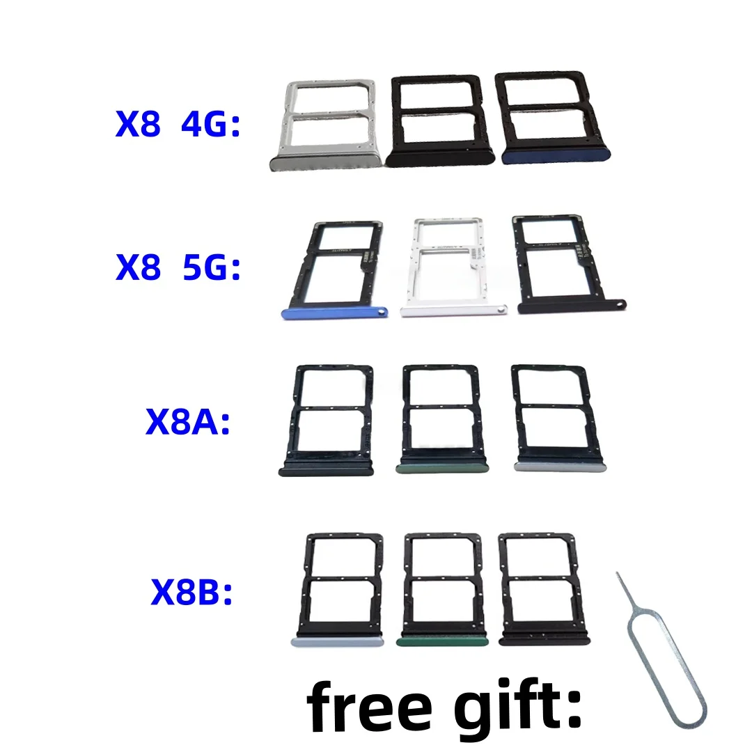 Лоток для SIM-карты, адаптер, слот для чипа, держатель ящика, запасная часть для Huawei Honor X8 X8A X8B CRT-LX1 LLY-LX1, чип ящика