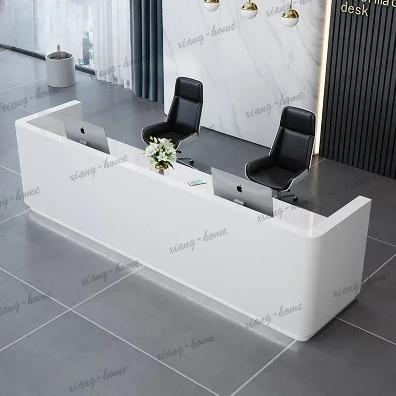 LD Luxury Front Desk Reception Desks Cash Register Business Counter Reception Desks Cream Style Office Furniture