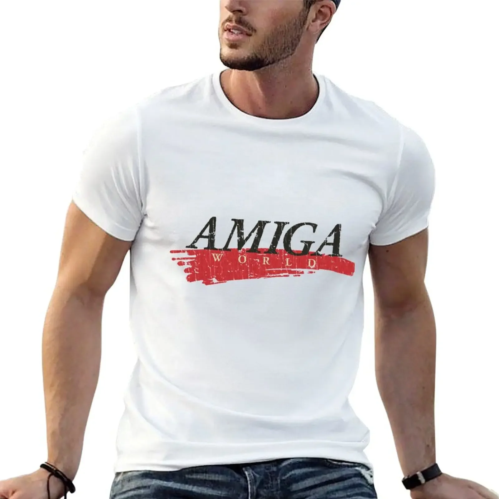 Amiga World Magazine 1985 T-Shirt boys whites cheap stuff vintage clothes Men's t-shirts